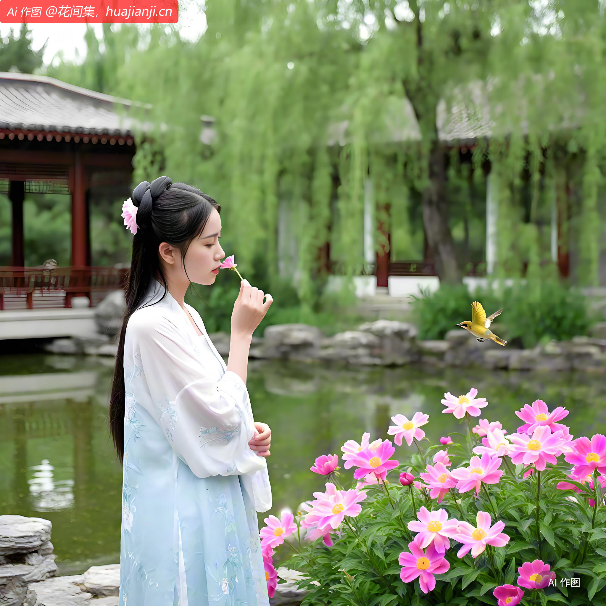 绿芜满院柳成阴，负春心。