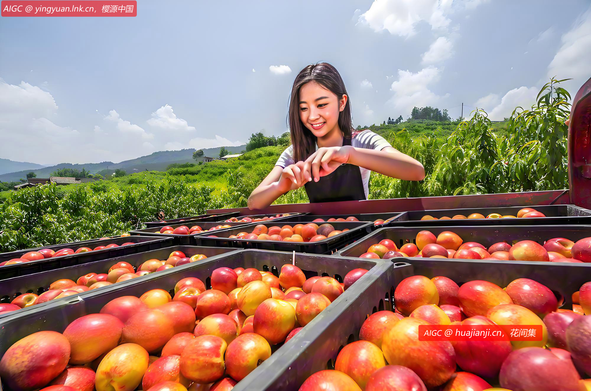 贵州省毕节市龙场镇树舍社区的油桃进入收获季