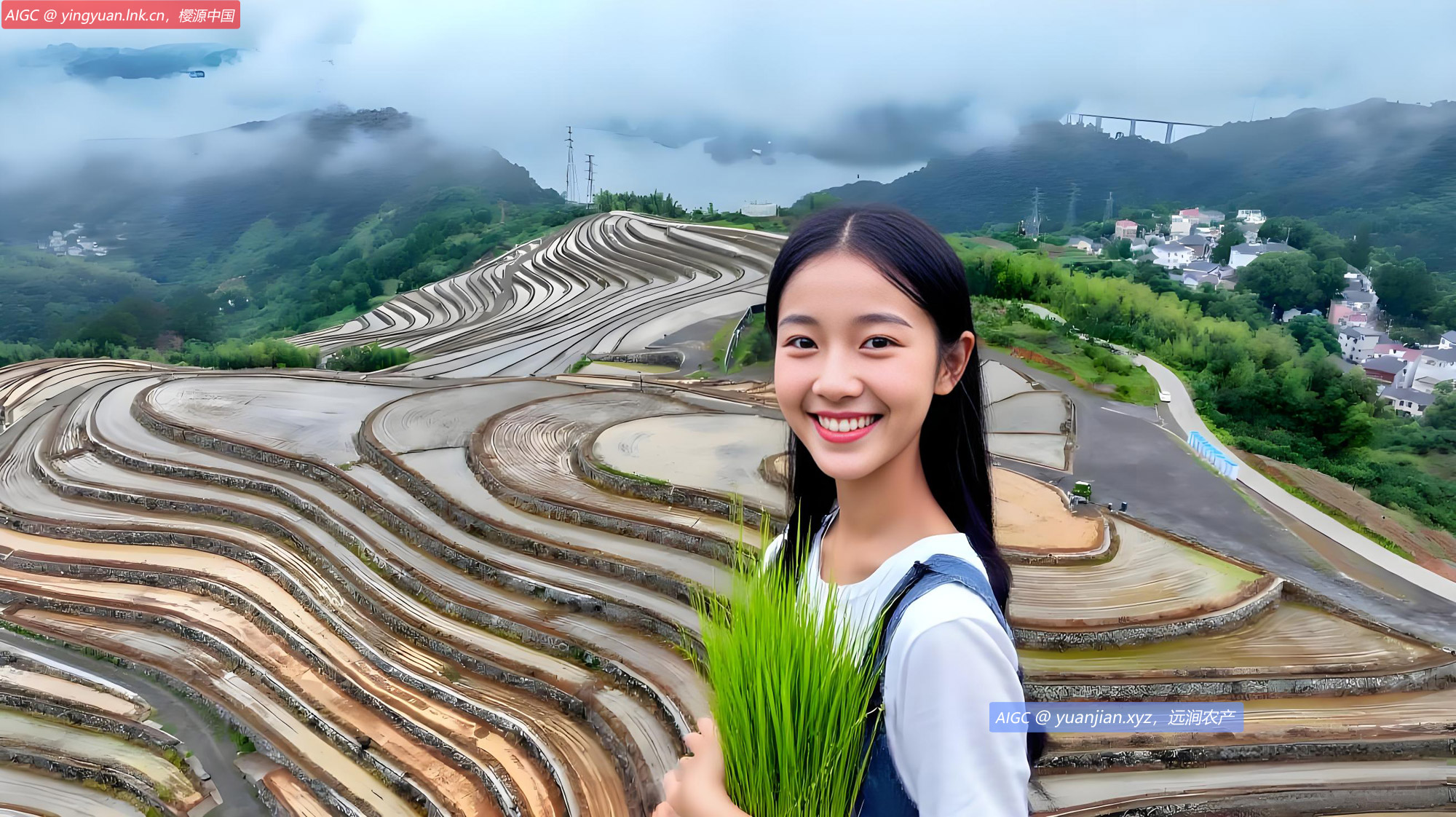 千岛湖镇长岭上自然村，高山梯田迎来插秧季