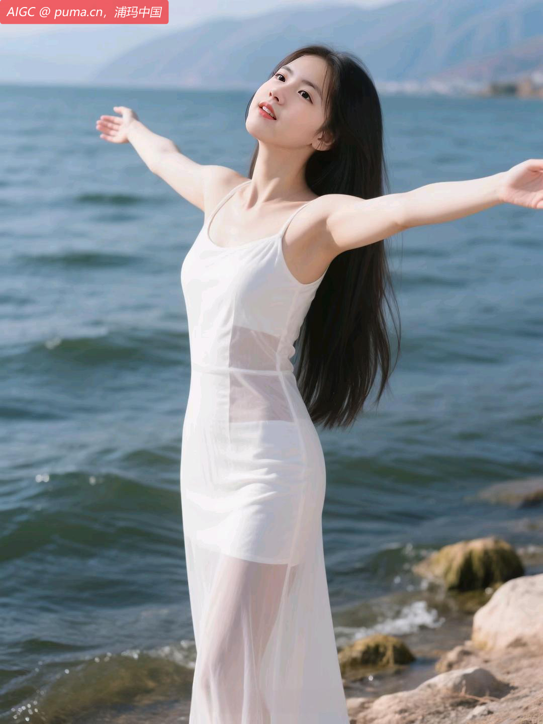 洱海边的风，轻轻撩动浦玛的长发。