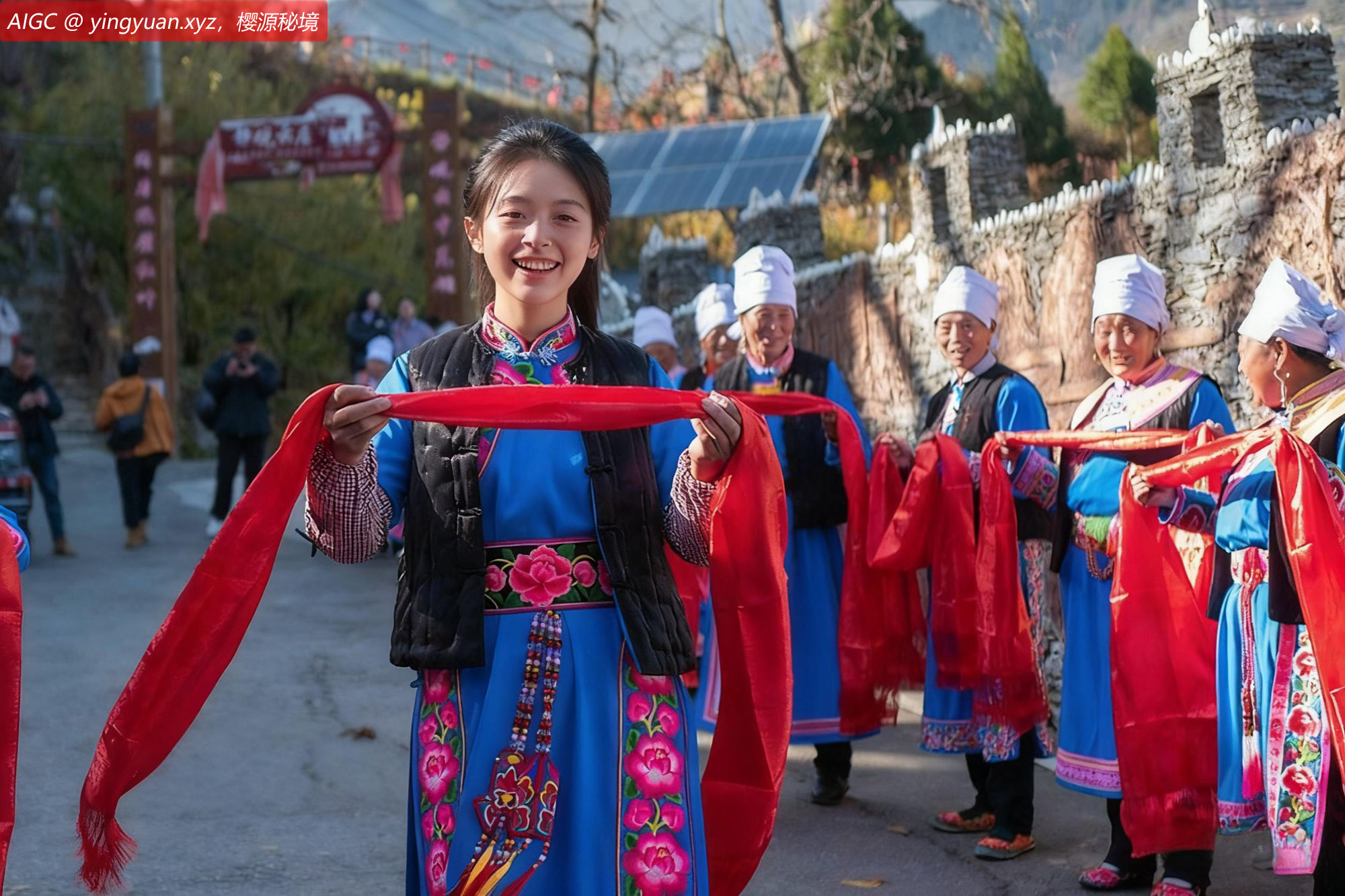四川省阿坝黑虎羌寨：羌族碉楼、美食和风情。