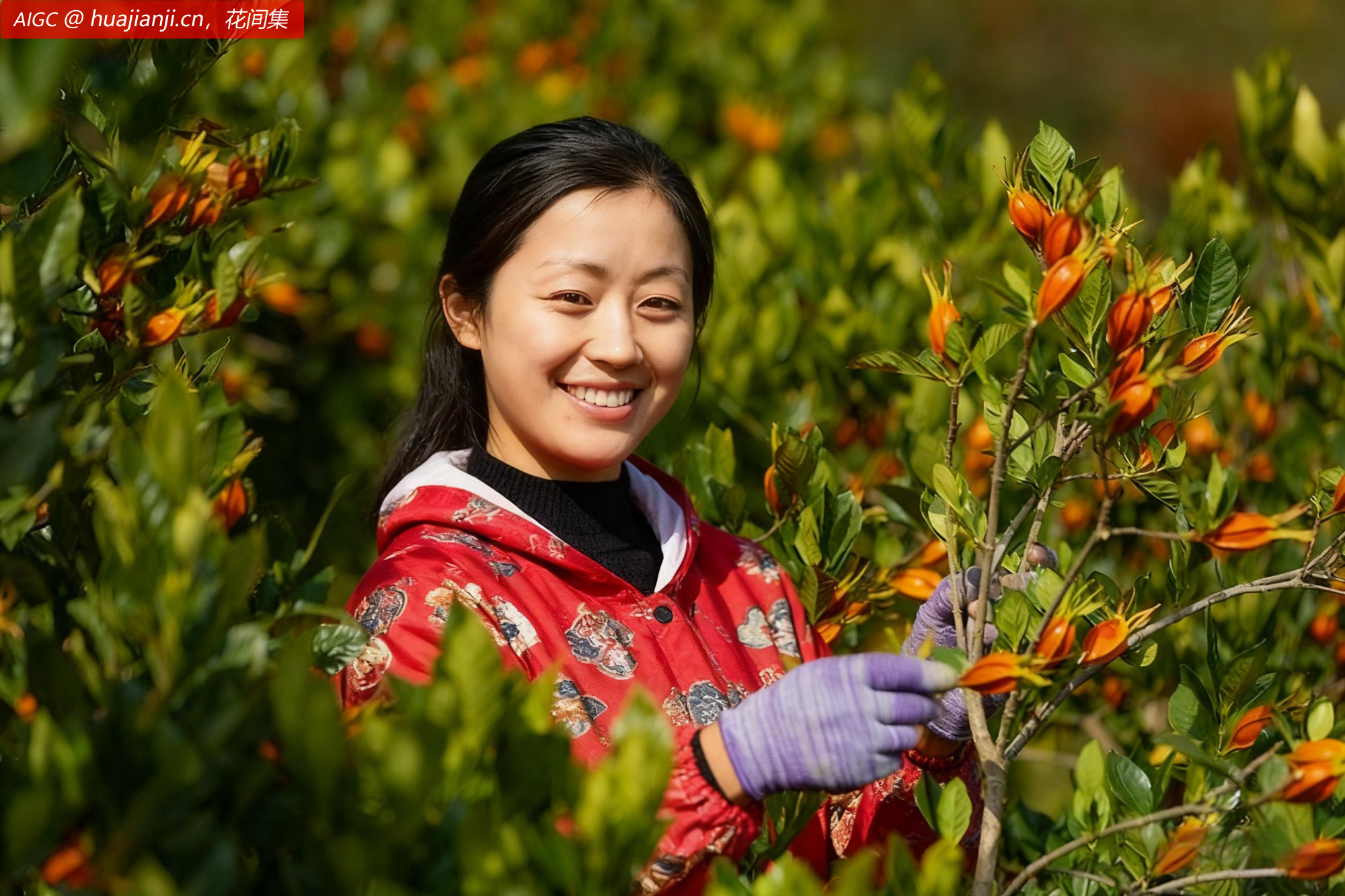 湖北省宜昌市秭归县柏杨坪村的栀子迎来丰收