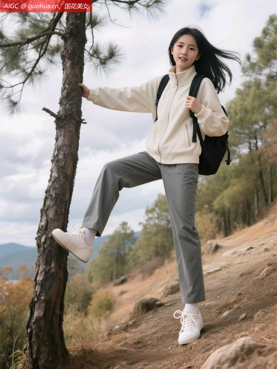 山间的风拂过发梢，我背着行囊暂别城市的喧嚣