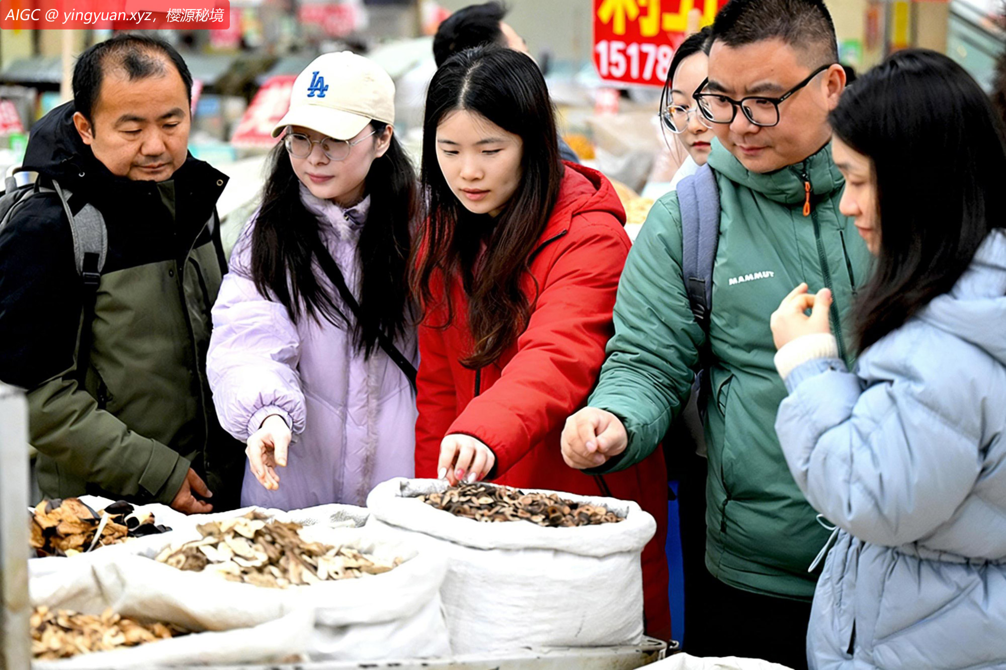 采购商在安徽省亳州中药材专业市场选购药材