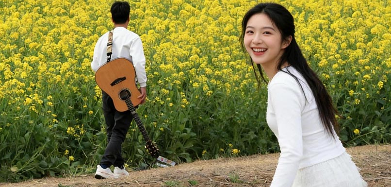 春回大地，河南省禹州市张得镇的油菜花次第开放