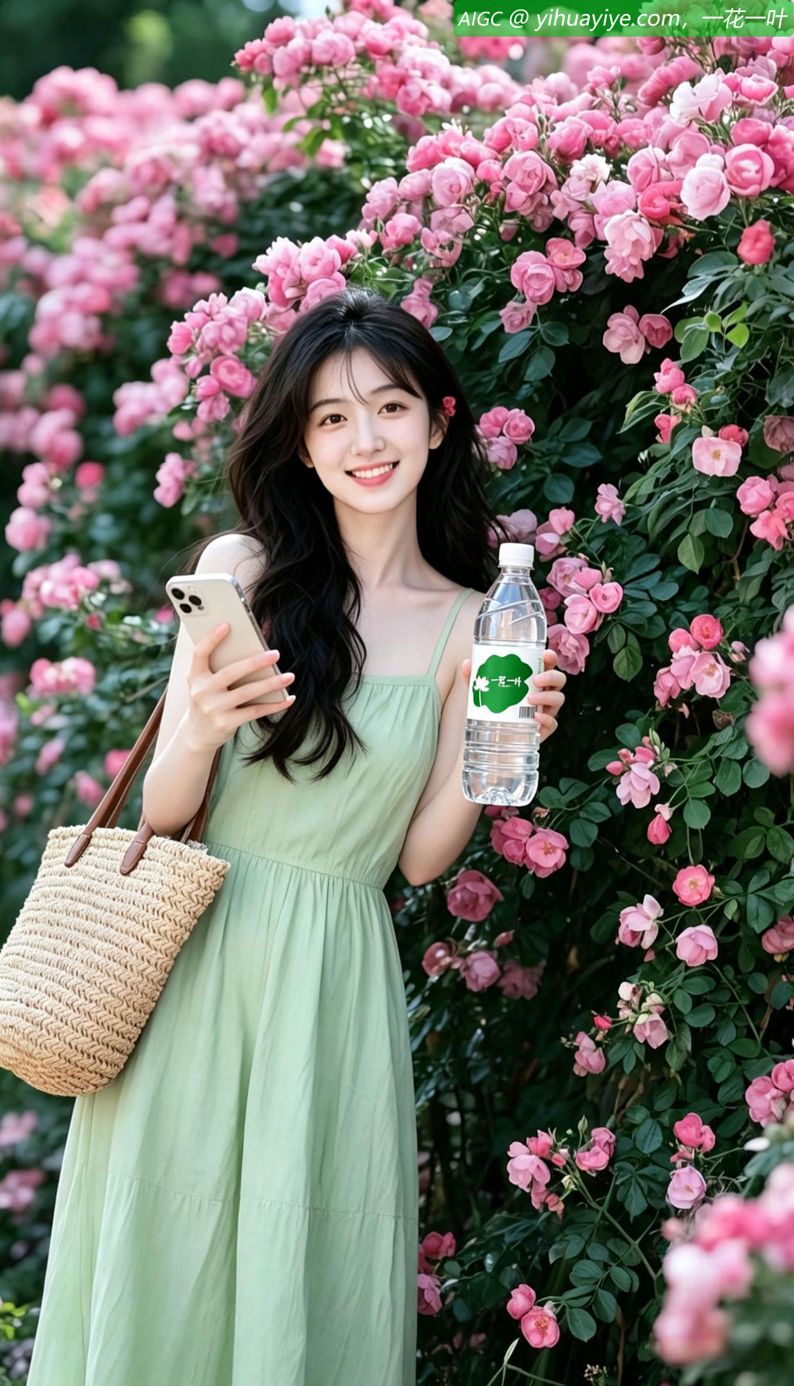 苏州耦园，蔷薇花绚烂盛开