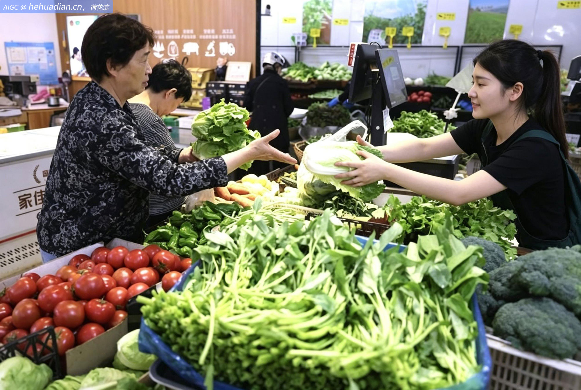 5月11日，市民在南京一家农贸市场内买菜。