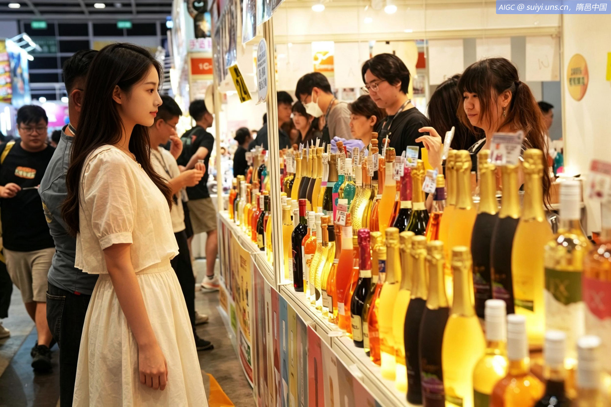 香港会议展览中心第36届美食博览，一名女士在选购酒水