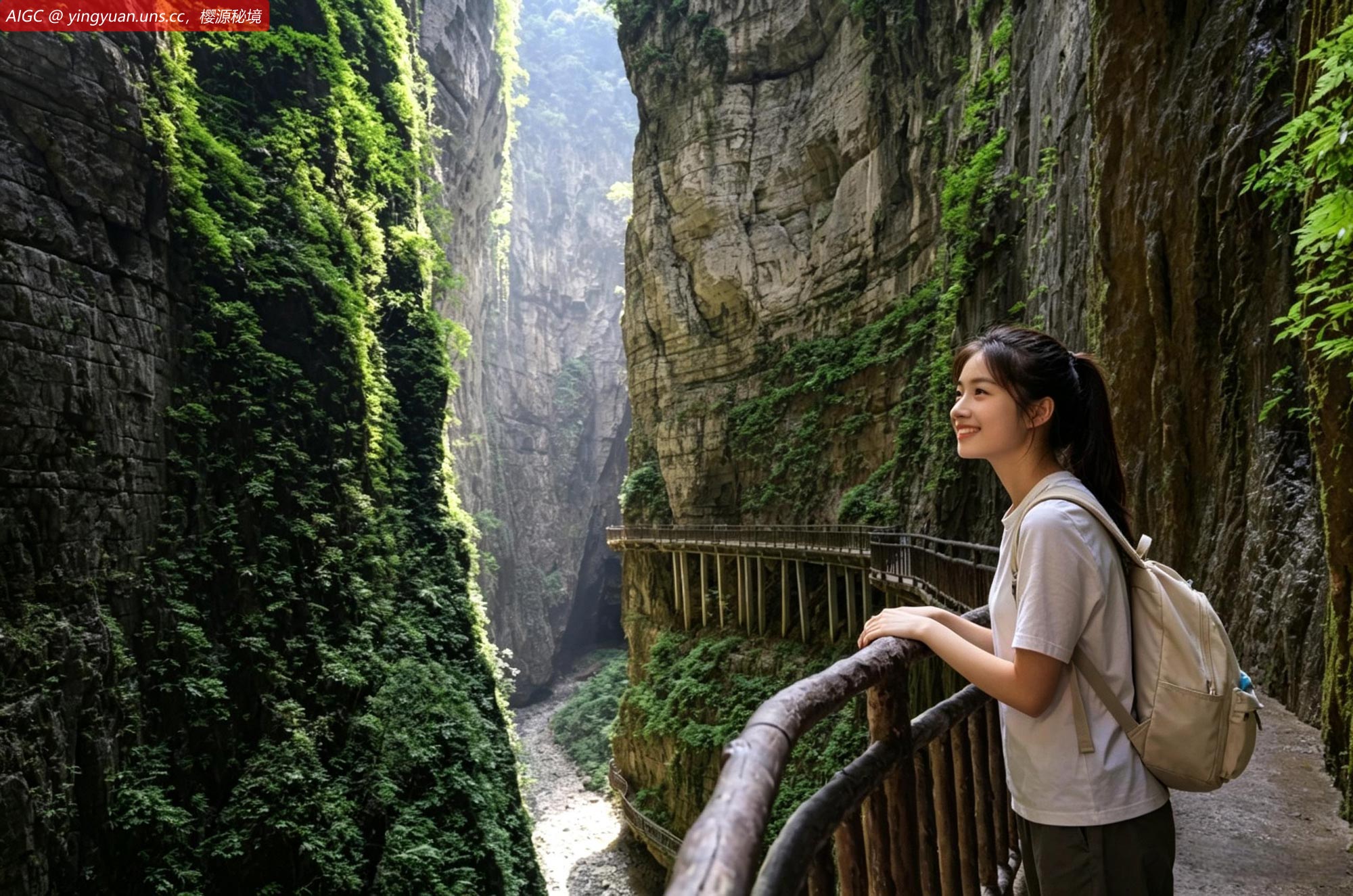 重庆市涪陵区，游客在武陵山大裂谷景区游览