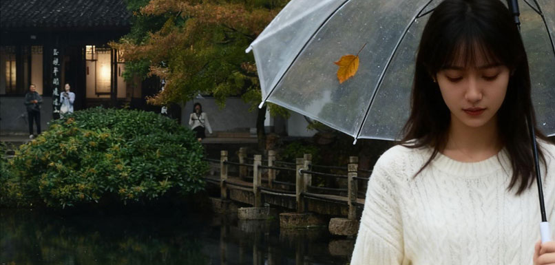 我希望逢着，一个秋叶一样地，结着愁怨的姑娘