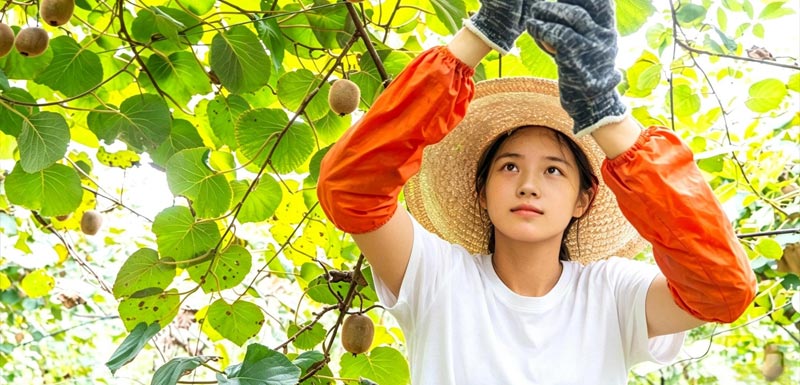 江苏省南通市季家庄村，猕猴桃种植基地迎来丰收季
